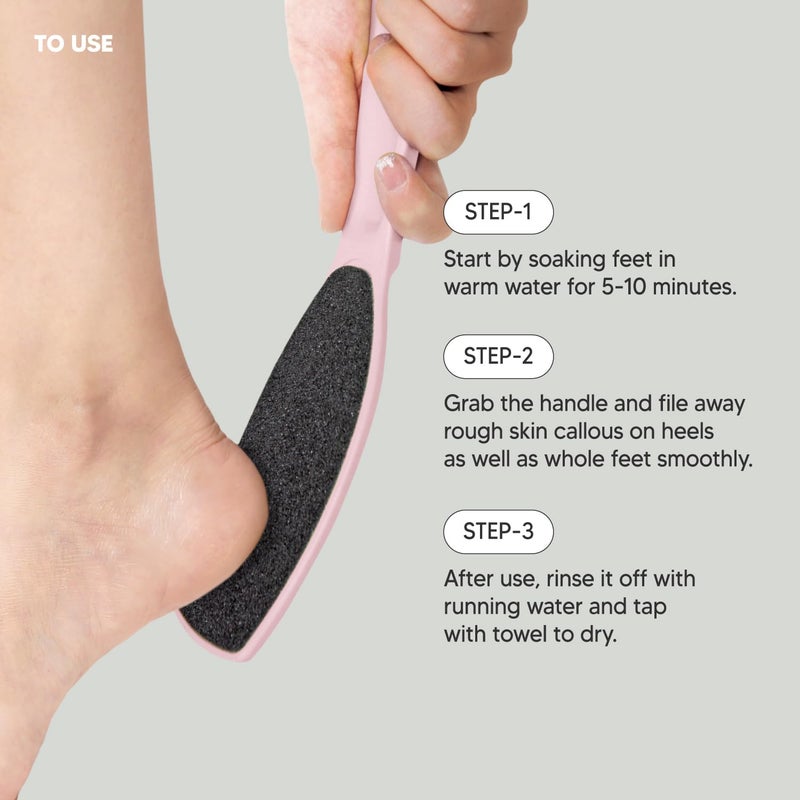 F3 Systems, Wide Emery Foot File(Pink), Double-Sided Pedicure Tool, Colossal Professional Foot Scrubber for Men & Women, Effective for Cracked Heel, Callus Remover - Image 4